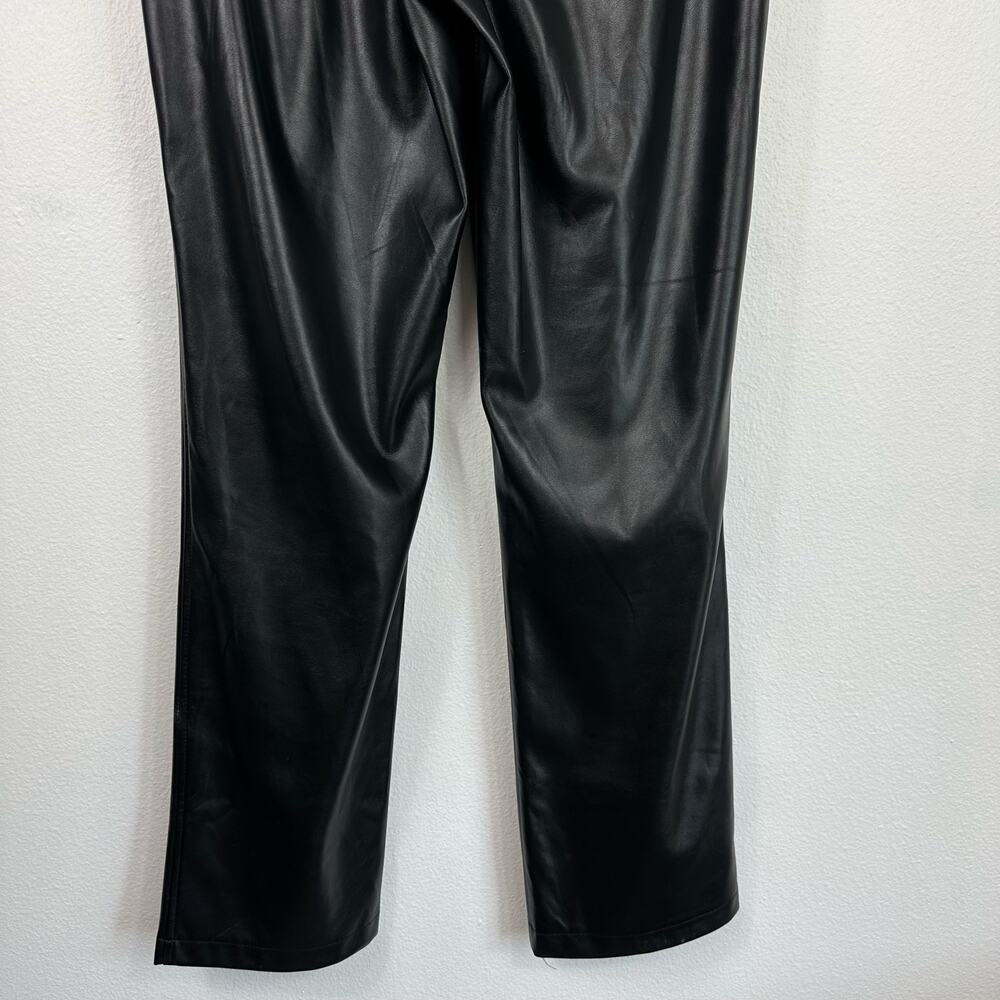 Joie Smocked Waist Faux Leather Pants Pull On Straight Leg MED - Picture 7 of 16